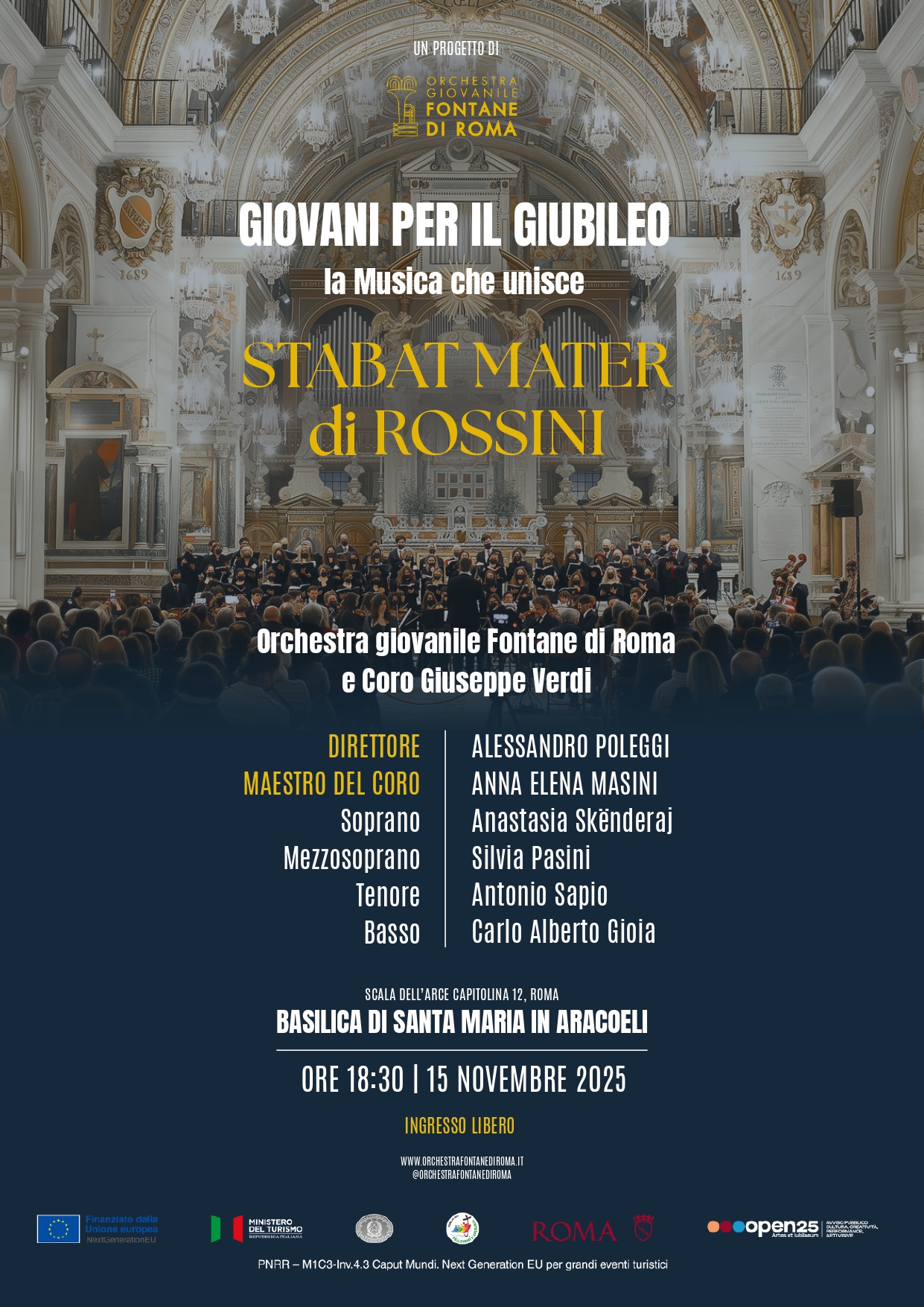 Concerto finale del Progetto vincitore di Artes et Iubilaeum 2025, di Roma Capitale a valere sul PNRR